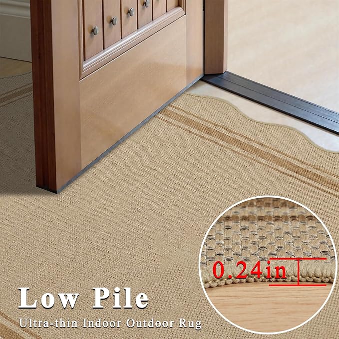 Easy Jute Kitchen Runner 2x6 Kitchen Runner Rug Washable Non Slip Outdoor Rug - Image 7