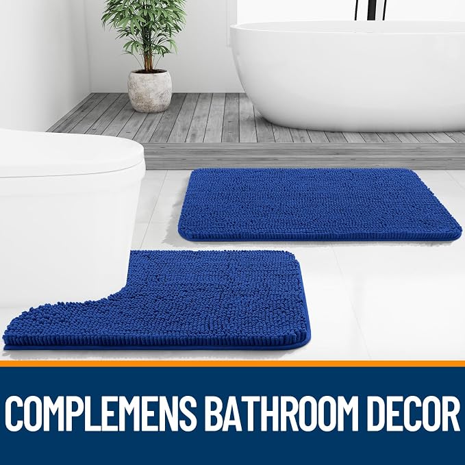 OLANLY Small Bathroom Rugs 24x16, Extra Soft Absorbent Chenille Bath Rugs - Image 7