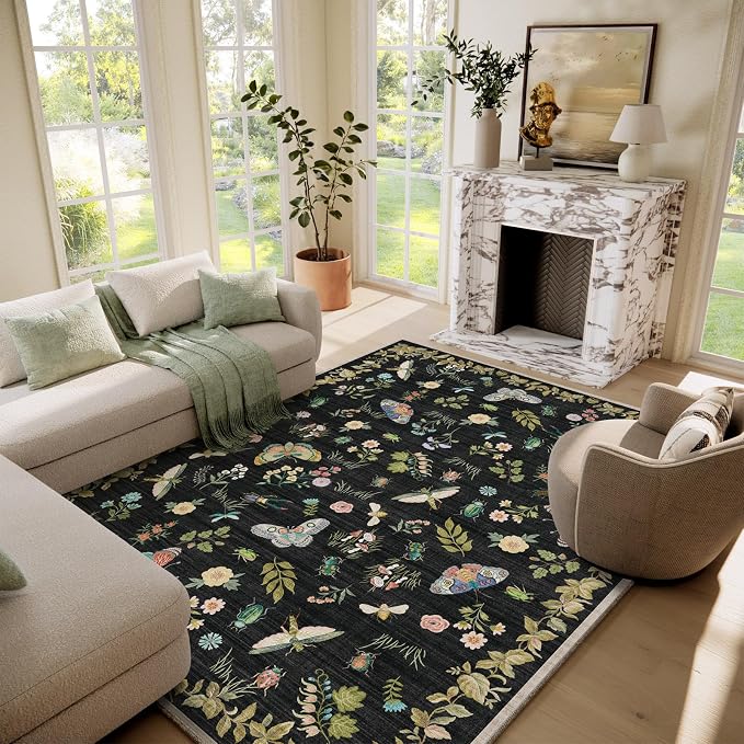 Machine Washable Rugs for Living Room: 6x9 Area Rugs Stain Resistant Non Slip by palohom