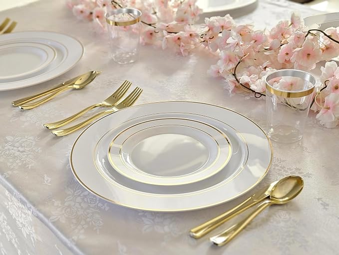 OCCASIONS 40 Pack Gold Charger Plates 12 Inch Disposable Heavy Duty Fancy | - Image 3