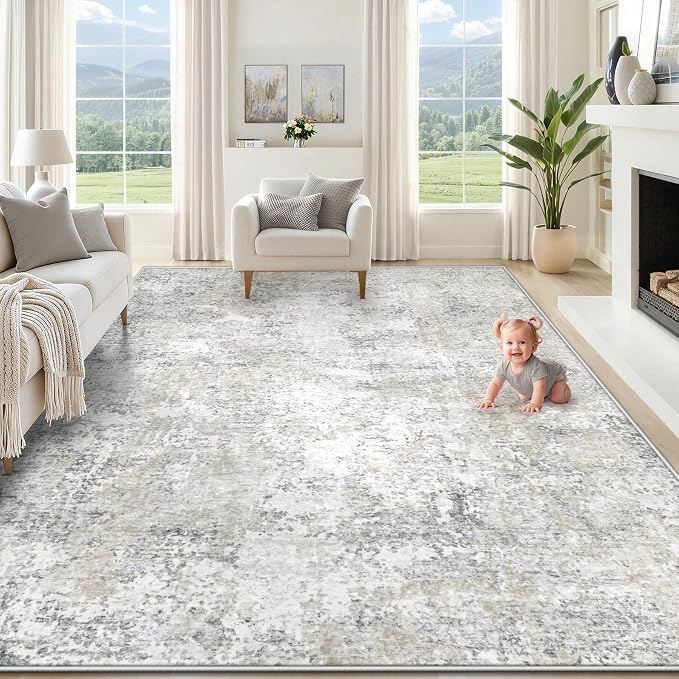 XLUEZ 8x10 Area Rugs for Living Room, Washable Modern Abstract Large Area Rug by XLUEZ