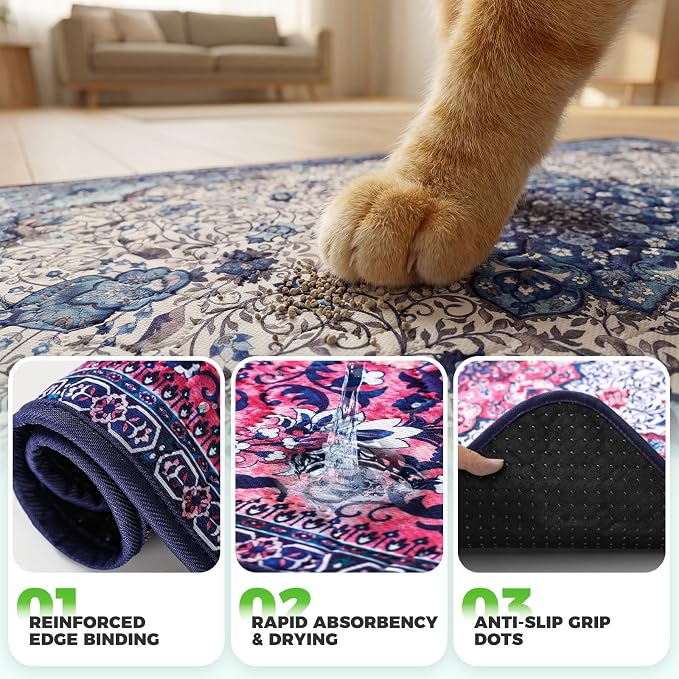 Hompet Cat Litter Mat 2 Pack, 28.5x60 Large Machine Washable Trapping Mats - Image 5