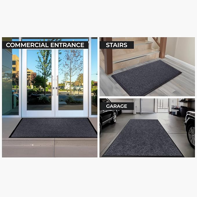 Commercial Door Mat 4'x10' Grey, Heavy Duty Industrial Floor Mat - Image 8