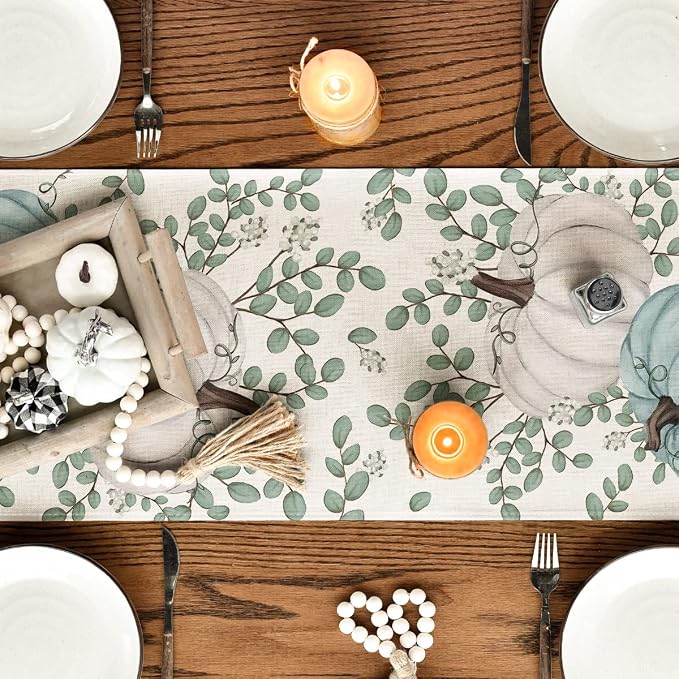 Artoid Mode 210 GSM Fall Table Runner 13x36 Inch Home Party Decor | Pumpkins - Image 4