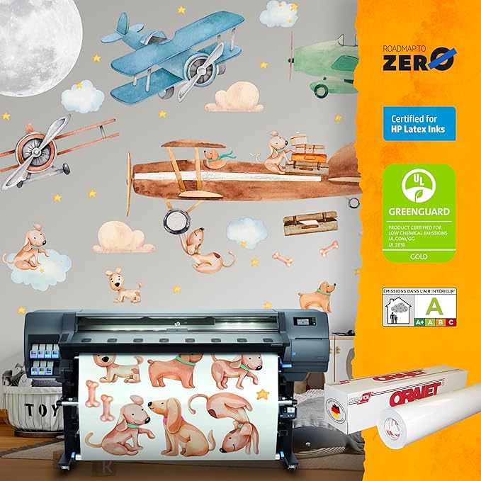 Airplane Wall Decals by Lipastick - 47-Piece Watercolor Vintage Plane Stickers for Kids, Boys Room, Baby Nursery, Toddler Bedroom Decor - Premium Vinyl Aircraft Art - XXL Size