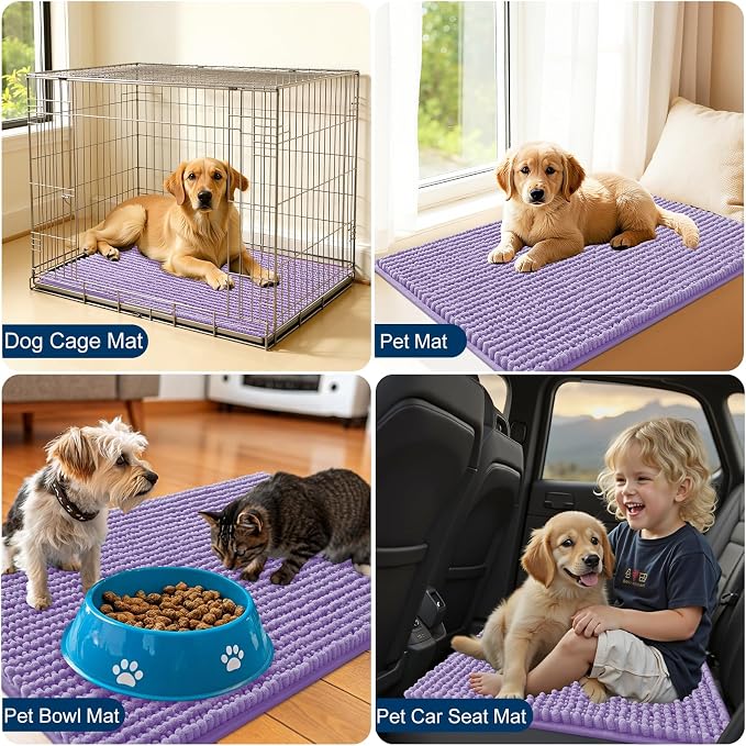 OLANLY Dog Door Mat for Muddy Paws 47x17, Ultra Absorbent Chenille Mud Doormat - Image 7