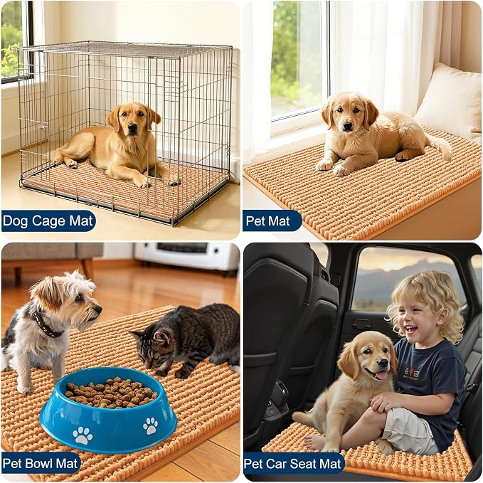 OLANLY Dog Door Mat for Muddy Paws 36x24, Ultra Absorbent Chenille Mud Doormat - Image 7
