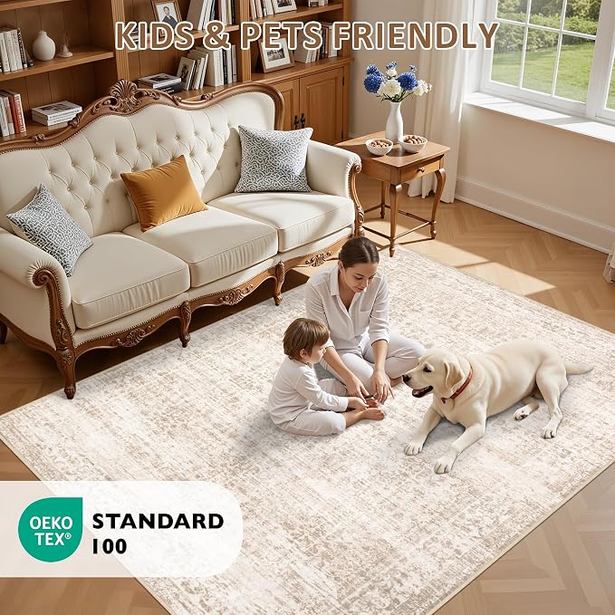 Area Rugs 10x12 Living Room Rug: Washable Rug Soft Vintage Boho Carpet Indoor - Image 8
