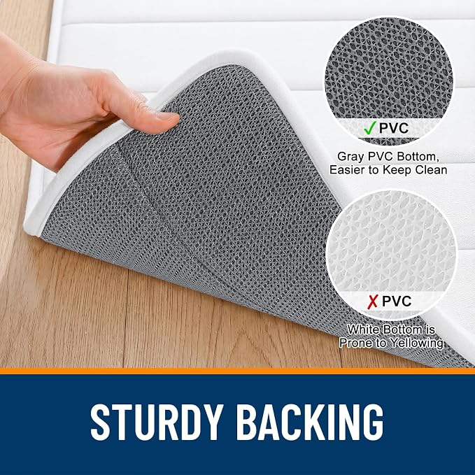 OLANLY Memory Foam Bath Mat 35x16, Super Soft Absorbent Bathroom Rugs, Quick Dry - Image 7