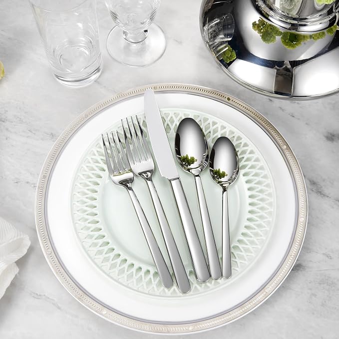 Premium Aline 4-Piece 6.4-Inch Teaspoon Set | 18/10 Stainless Steel Teaspoons; - Image 5
