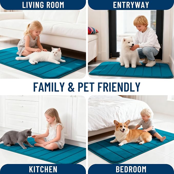 OLANLY Memory Foam Bath Mat 35x16, Super Soft Absorbent Bathroom Rugs, Quick Dry - Image 9