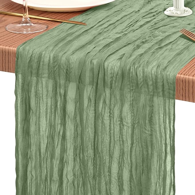 30 Pack Cheesecloth Table Runner 10FT Sage Green Table Runner Boho Gauze Cheese - Image 9