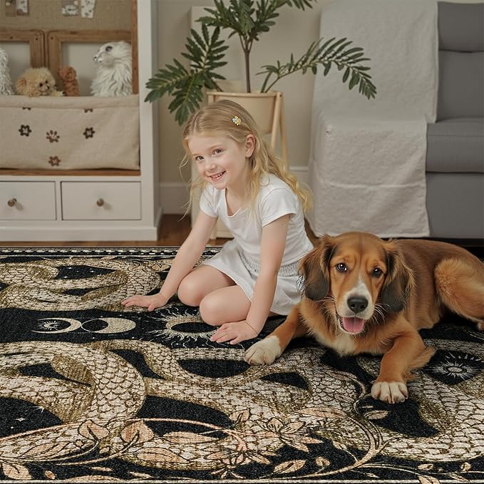 DCX Washable 2x6 Snake Runner Rug, Soft Low Pile Carpet, Kid & Pet Friendly - Image 3