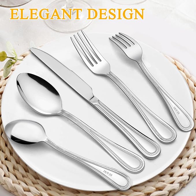 LIANYU 60-Piece Silverware Flatware Set - Image 3