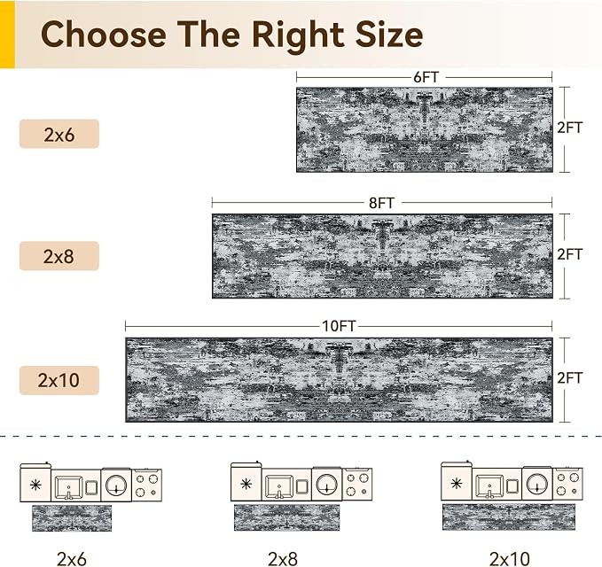 RELEANY Washable Area Rugs 2'x8' Non-Slip Modern Abstract Soft - Image 2