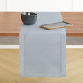Solino Home 100% Pure Linen Table Runner Dusty Blue Hemstitch, 14 x 144 in | by SolinoHome