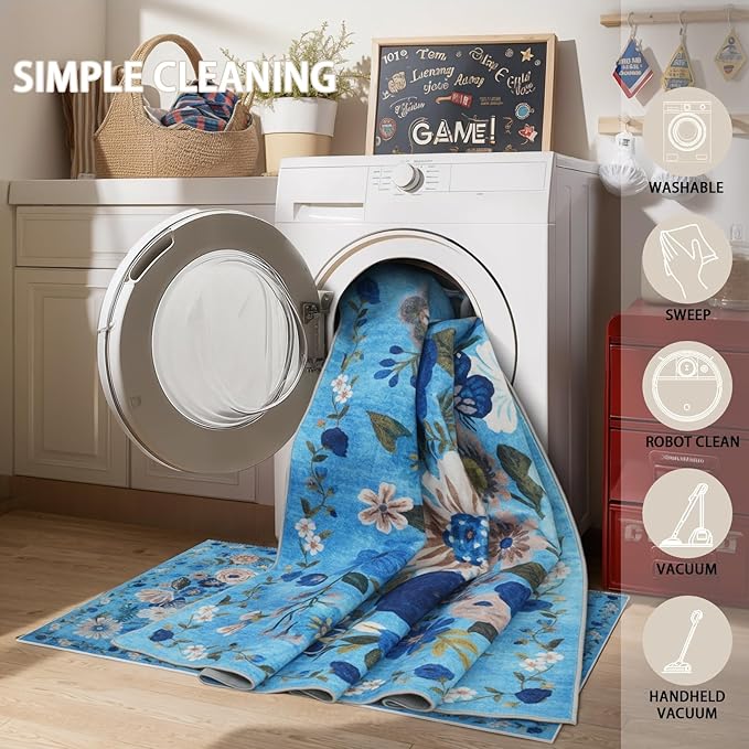Rug for Hallways Kitchen Rug 3x7, Non Slip Washable Runner Rug - Image 3