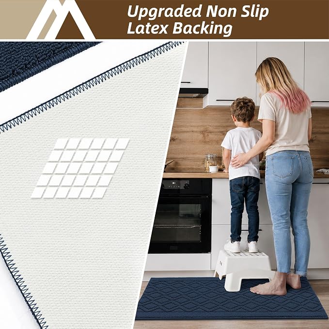 COSY HOMEER 48x20Inch/30X20Inch Kitchen Rugs Sets Non-Slip Washable Kitchen Mats - Image 3