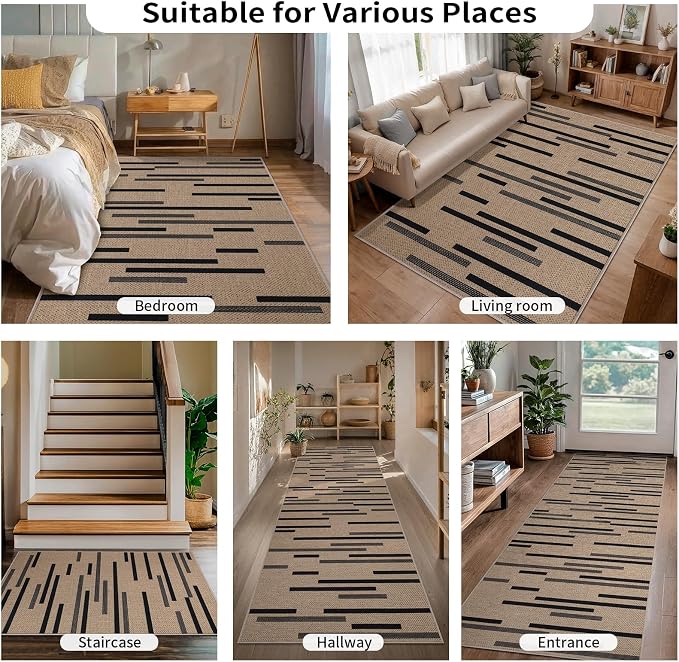 Tangsoo Washable Stripe Easy Jute Rug 4x6 - Image 8