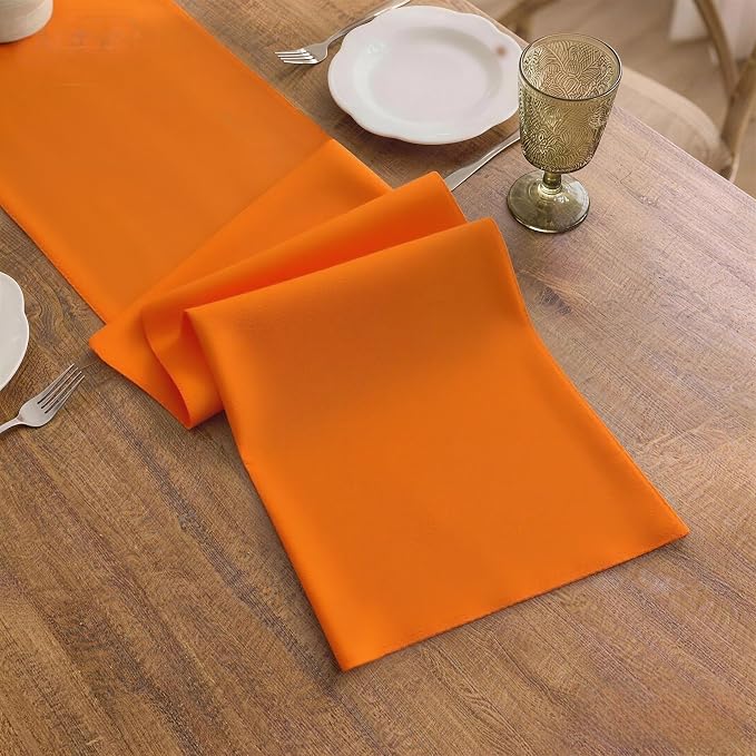 Orange Table Runner, Waterproof Washable Runners 48 Inches Long | Reusable - Image 3
