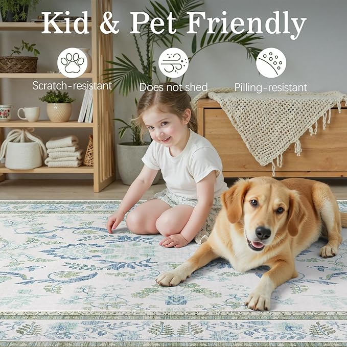 DCX Green 8x10 Rug, Kid & Pet Friendly - Image 7