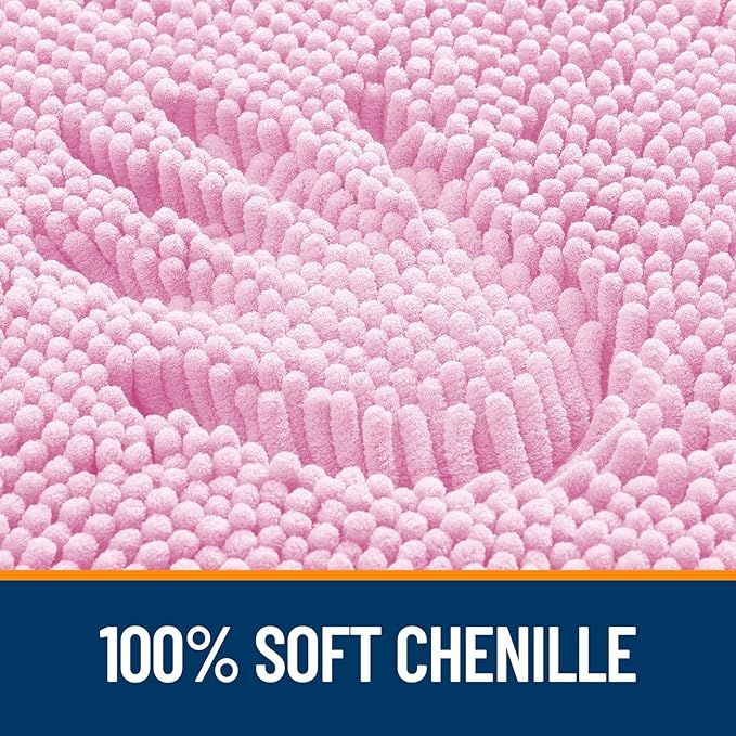 OLANLY Bathroom Rugs 34x21, Extra Soft Absorbent Chenille Bath Rugs, Rubber - Image 3