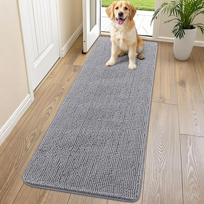 Smiry Dog Door Mat for Muddy Paws 70x24, Absorbent Dirt Trapper, Non-Slip by Smiry