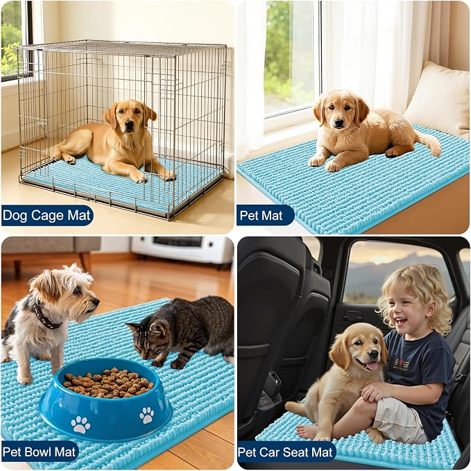 OLANLY Dog Door Mat for Muddy Paws 36x24, Ultra Absorbent Chenille Mud Doormat - Image 7