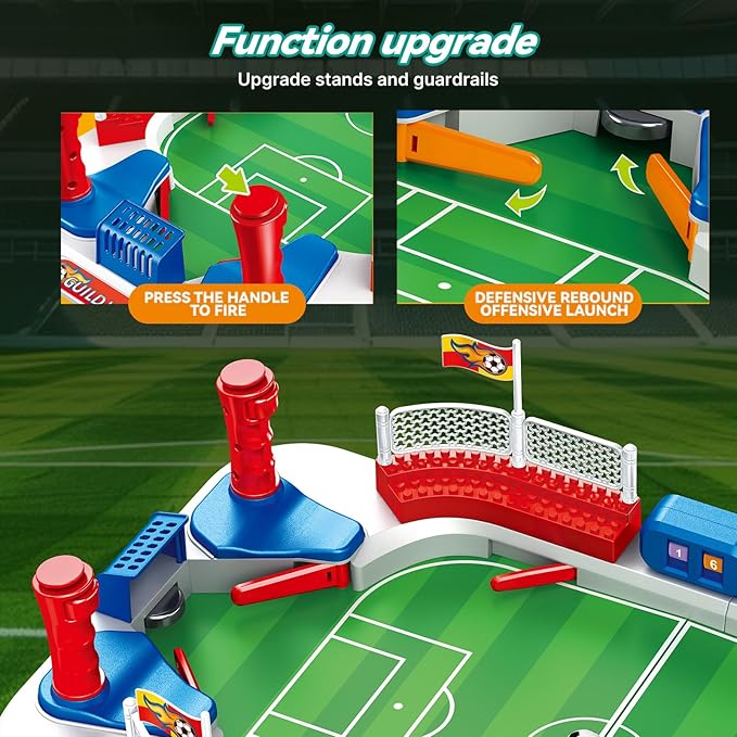 Foosball Table Soccer Game for Kids: Mini Interactive Soccer Board Game - 3 4 5 6 7 8 9+ Year Old Kids Sports Toy for Home Family Party - Fun Birthday Gift for Boys Girls