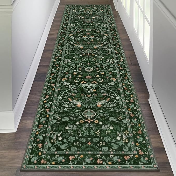 HEBE Washable Hallway Runner Rug 2'x 8' Non Slip Kitchen Rugs Runner, Low Pile by HEBE