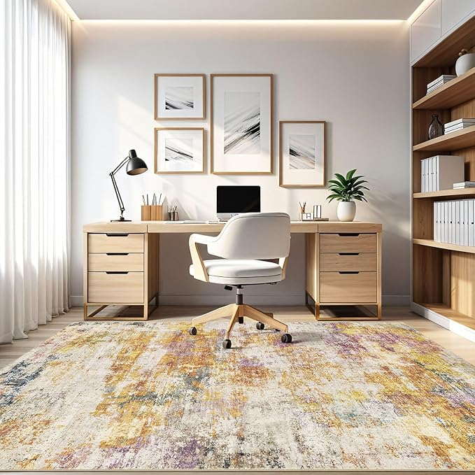 Large Area Rugs 12x15: Washable Abstract Modern Soft Rug Stain Resistant Indoor - Image 8