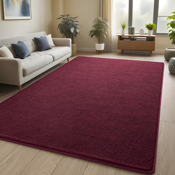 Pettop 5x7 ft Burgundy Red Area Rugs - Image 8