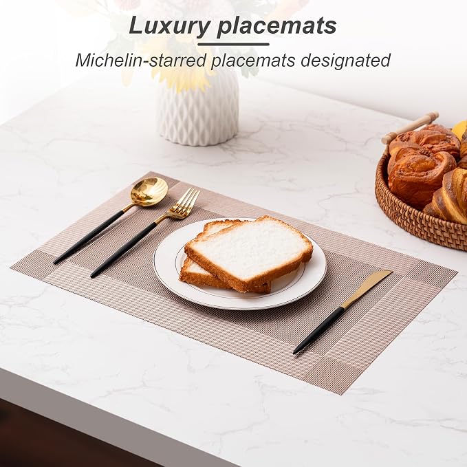 Placemats Set of 4 Washable Indoor | Outdoor Vinyl Place Mats - Image 5