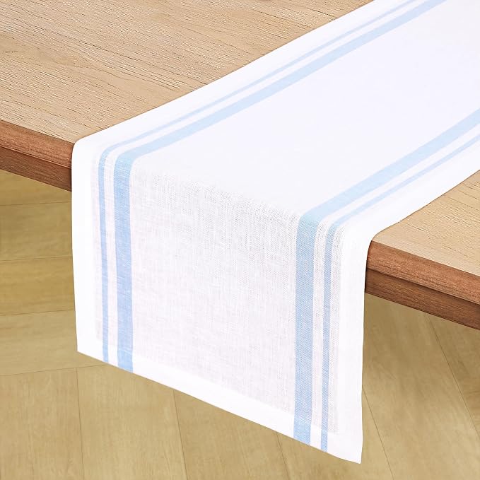 Solino Home 100% Pure Linen Table Runner, 14 x 60 in - Image 2