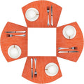 SHACOS Round Table Placemats Set of 4 Wedge Placemats Heat Resistant Woven by SHACOS