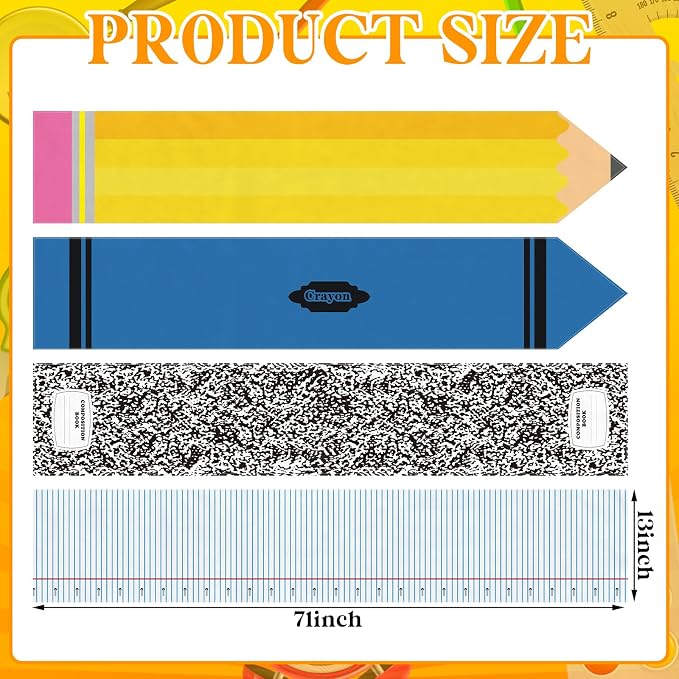 4 Pcs Preschool Back to School Table Runner 71 x 13 Inch First Day of School - Image 2