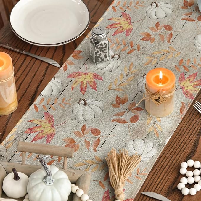Artoid Mode 210 GSM Fall Table Runner 13x72 Inch Home Party Decor | Pumpkins - Image 4