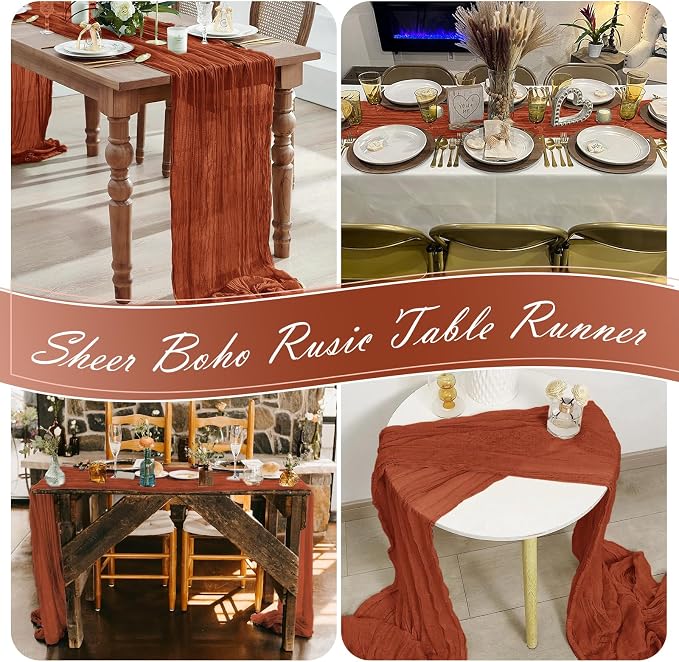 30 Pack Terracotta Cheesecloth Table Runner 17 x 108 inch Cheese Cloth Table - Image 7