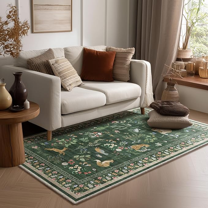 3x5 Washable Area Rugs for Entryway: Small Throw Rugs Stain Resistant Non Slip by palohom