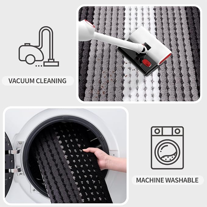 Kitinjoy Indoor Outdoor Door Mat, 48x30 Non-Slip Absorbent Dirt Trapper - Image 5