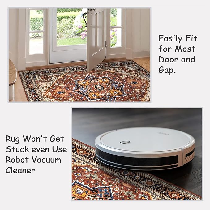 Moynesa Ultra-Thin Washable Kitchen Rugs, 2x4 Small Entryway Rug Door Mat Non - Image 7