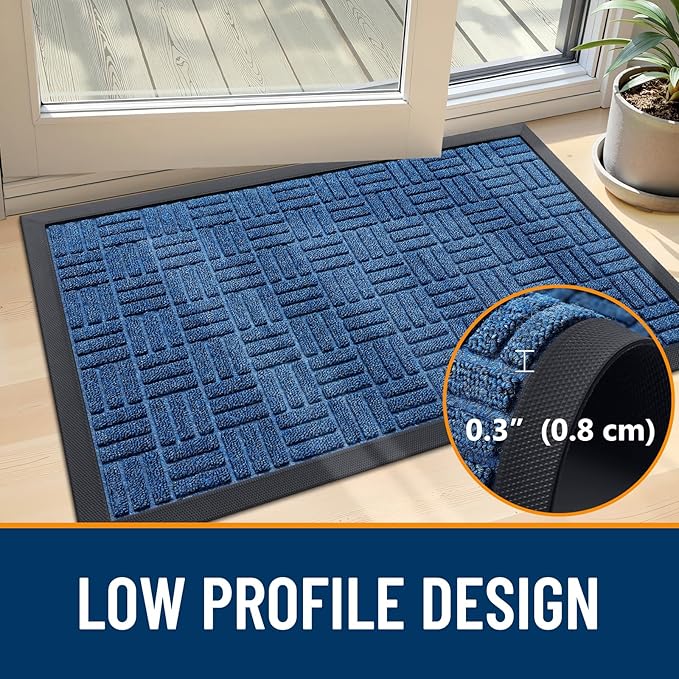 OLANLY Front Door Mat Outside Entrance 35x23, Heavy Duty Sturdy Natural Rubber - Image 4