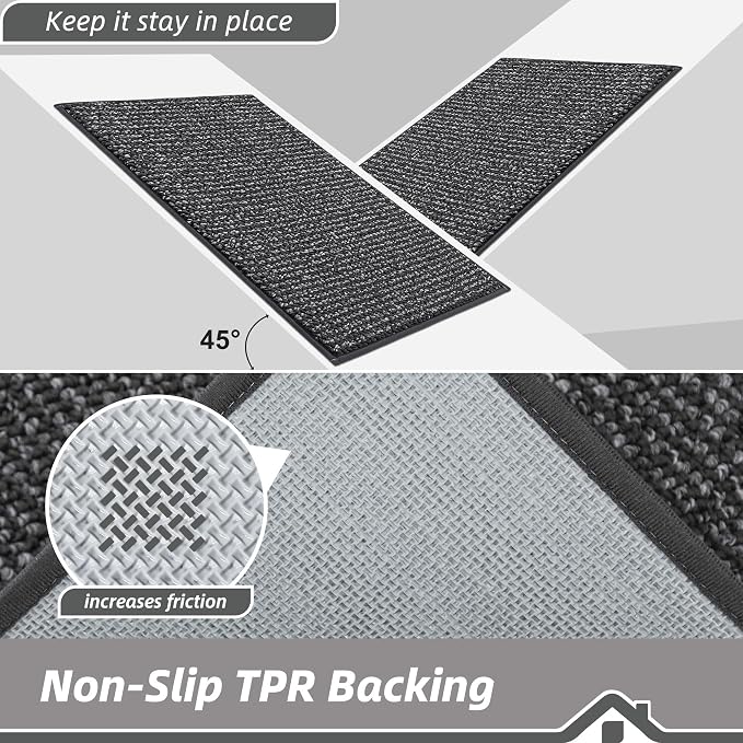 BEQHAUSE Dirt Trapper Door Mat 17" x 30", Non-Slip Doormats Washable Entryway - Image 6