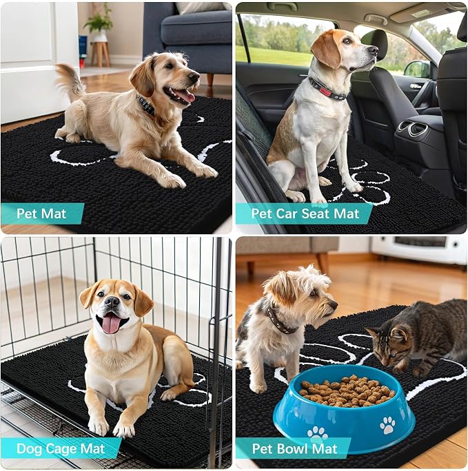 OLANLY Dog Door Mat for Muddy Paws 32x20, Paw Print Design, Absorbs Moisture - Image 7