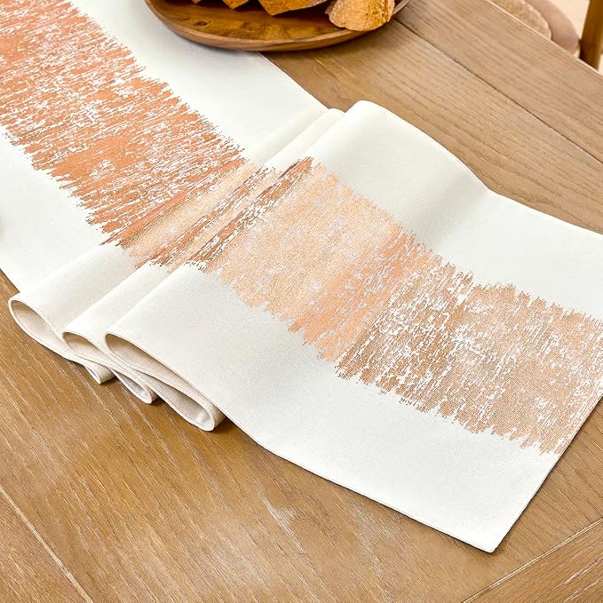Metallic Style Rose Gold Table Runner, Table Runners 48 Inches Long | Cotton - Image 5