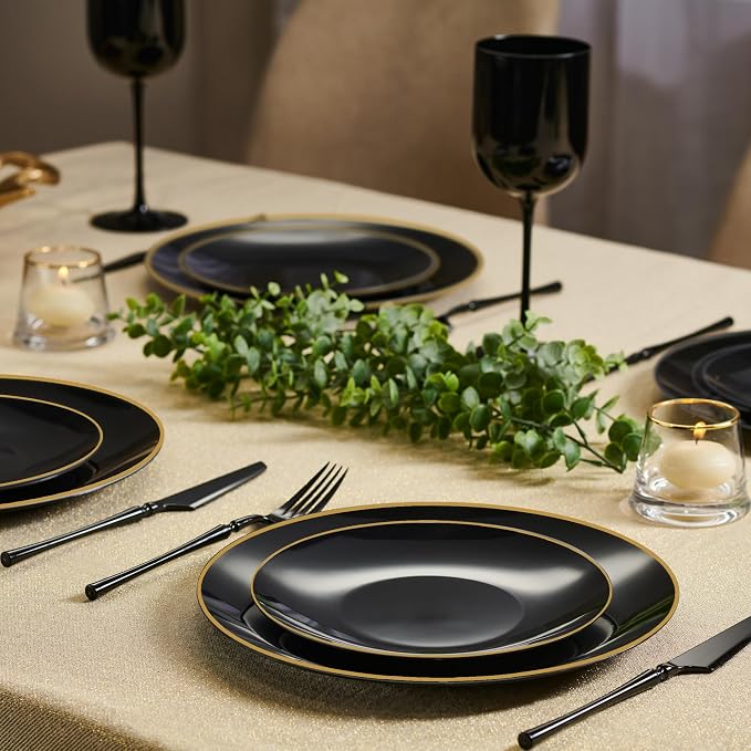 Plasticpro 128 Piece Combo Plate Set includes 64-7'' inch Plates & 64-10'' inch - Image 2