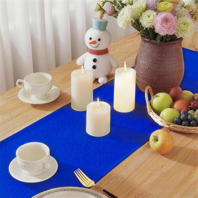 Royal Blue Table Runner, Waterproof Washable Runners 48 Inches Long | Reusable - Image 6