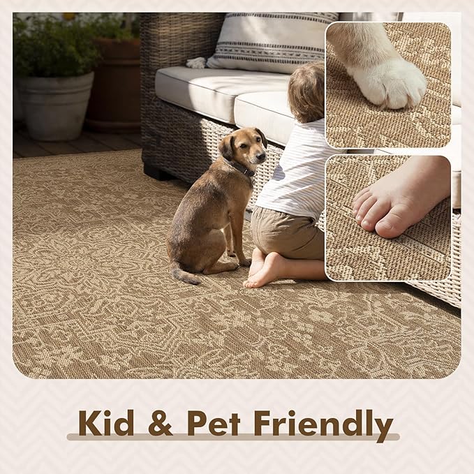 MontVoo-Outdoor Rug-Patio Rug 9x12 ft Polypropylene Indoor Outdoor Rugs Carpet - Image 5