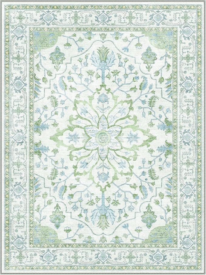 RELEANY Area Rugs Runner 2'x5' Washable Non-Slip, Floral Vintage Distress - Image 9