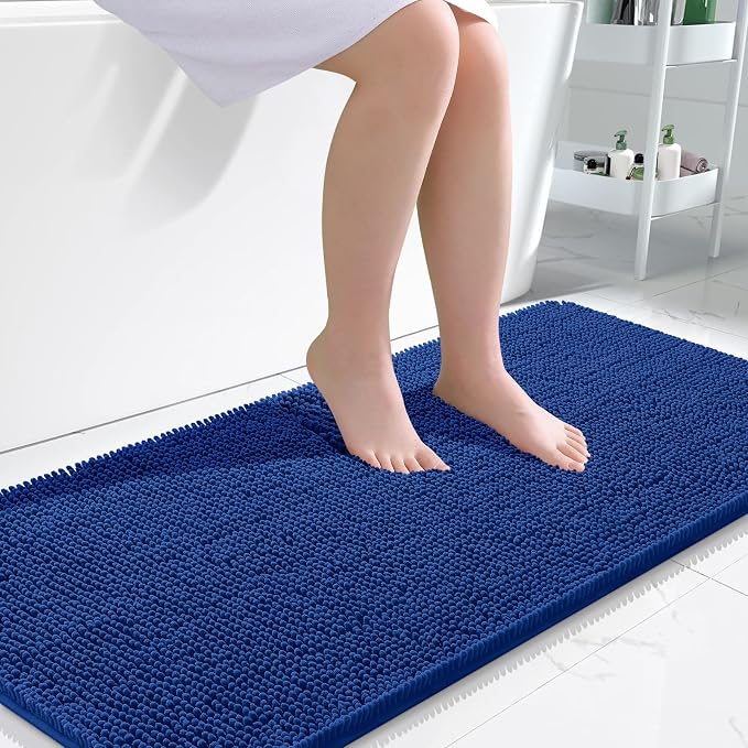 OLANLY Bathroom Runner Rugs 47x24, Soft Absorbent Chenille Bath Rugs, Rubber by OLANLY
